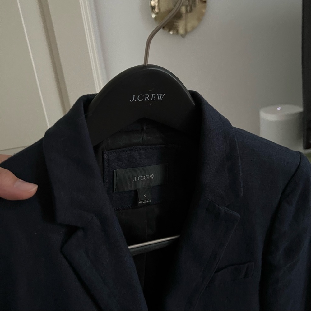J Crew Linen Navy Blazer